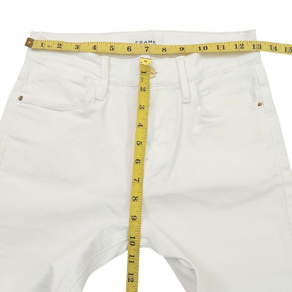 Frame Jeans Womens 26 White Le High Straight Ankle Stretch Denim Comfort Summer - Picture 11 of 12